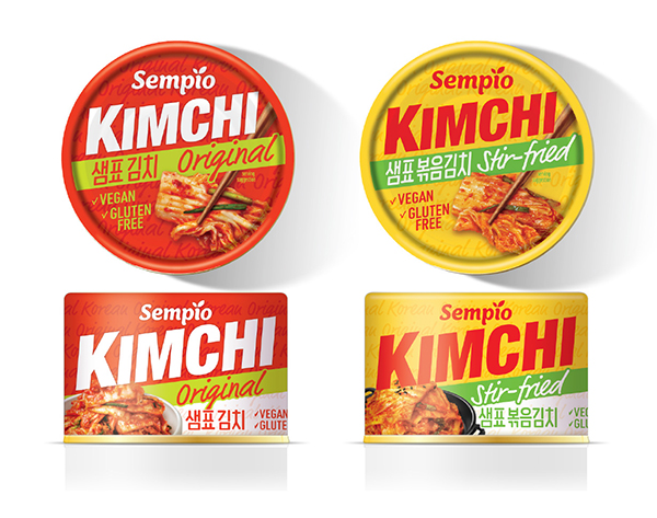 샘표rk 한국 정통 김치를 해외에서도 간편하고 맛있게 먹을 수 있도록 캔 김치 2종 ‘오리지널’ ‘볶음김치’를 선보였다. 사진=샘표 제공